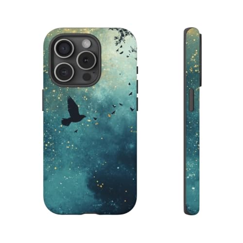 Coque rigide mate iPhone 15 Pro bleu anti trace motif ciel nuit