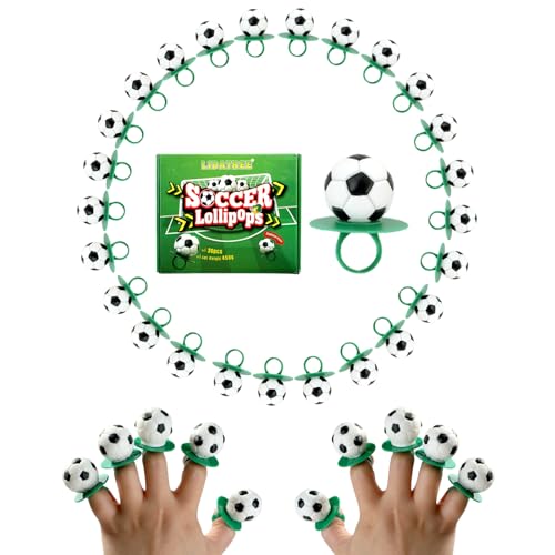 Soccer Ring Lollipops Candy, Suckers Individually Wrapped Bulk for Birthday Party Candy...