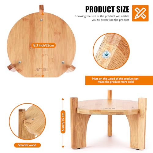 ANYGIMIN Drink Dispenser,Water Dispenser And Beverage Dispenser Stand. Fit Max 8.3 Inch Diameter - Natural Bamboo Wood