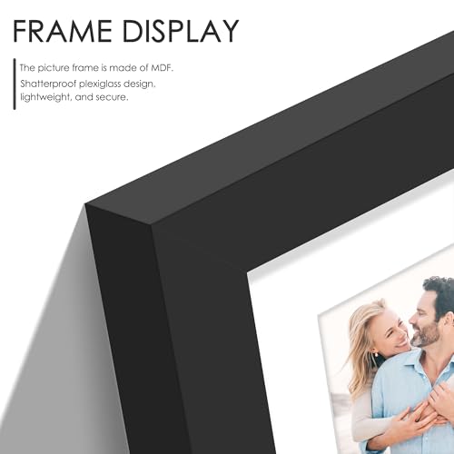 Image of DUENPY 17.5x30.5 Picture Frame 12-Opening 5x7 Collage Picture Frame Displays Twelve 5x7 inch Photos Collage Wall Decor Wall Hanging or Tabletop Black