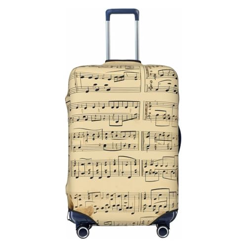 Travel Luggage Cover Elastic Anti-Scratch Suitcase Protector Washable Travel Suitcase Cover Music Notes On Old Paper Luggage Protector Fits 18-32 Inch Suitcase