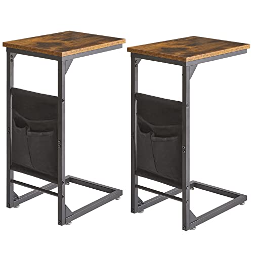 IBUYKE Beistelltisch, C-Form, 2er-Set, Betttisch Kaffee und Laptop, für...