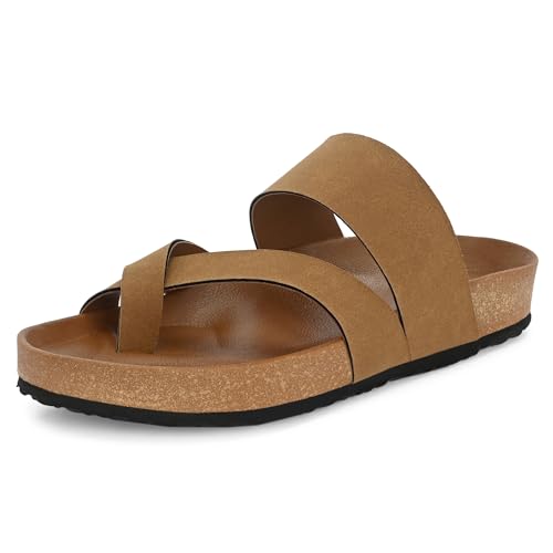 Image of Centrino Men's Berkin-Style Slip-On Sandals | Open Toe Design | Soft PU Footbed | Lightweight & Comfortable | Arch Support | On-Grip Sole | Casual Outdoor Wear (6864)