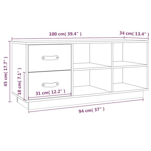 Banc à chaussures blanc en pin massif pour ranger vos chaussures dans l'entrée - 3