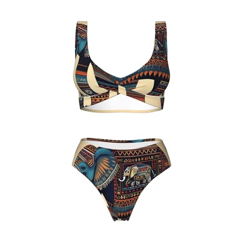 Maillot de bain gainant pour la plage à motif éléphant aztèque - 4