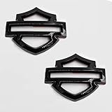 2Pcs Motorcycle Emblems Gloss Black 3.74 * 3.03 inch Set Double Layer Motorcycle Fuel Tank Decals Stickers Emblems Badges 1998-2024 Fuel Tank Sticker(Gloss Black)