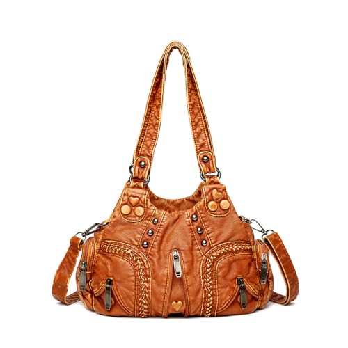 Sac hobo pour femme en cuir souple résistant aux rayures du quotidien