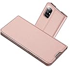 radoo cover compatibile con samsung galaxy a51 5g, custodia vintage pu pelle con portafoglio tasca stile unico sottile magnetica funzione tpu cover a libro per samsung galaxy a51 5g (oro rosa)