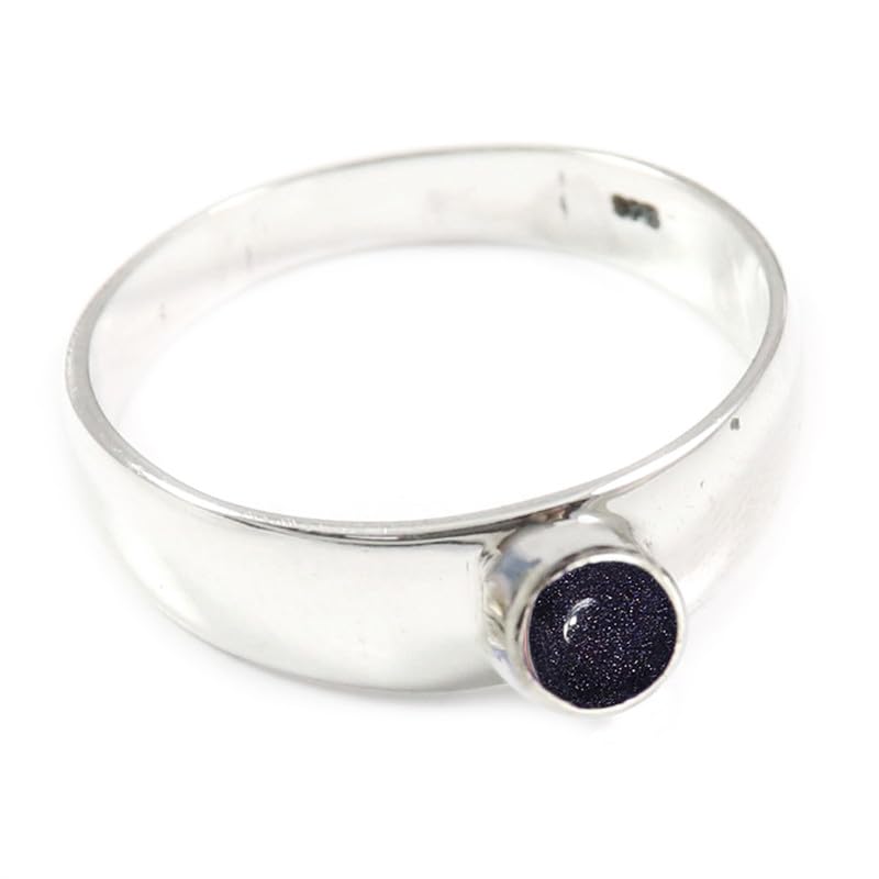 JEWELSTREZORO TSR366AA - Anillo de plata de ley hecho a mano con piedras preciosas para hombre y mujer, I, Metal Piedra preciosa., Piedra solar creada en laboratorio