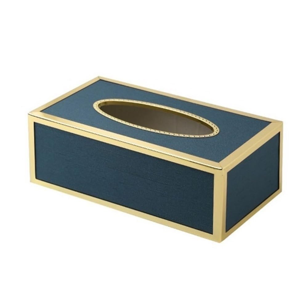 Tissue Box Holder Rectangular Napkin Dispenser Living Room Coffee Table Tissue Holder(Blue)