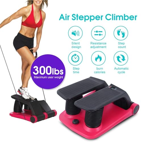 Air Stepper Climber - Máquina de ejercicio portátil con bandas ajustables de fitness, 5 niveles de intensidad para entrenamiento cardiovascular