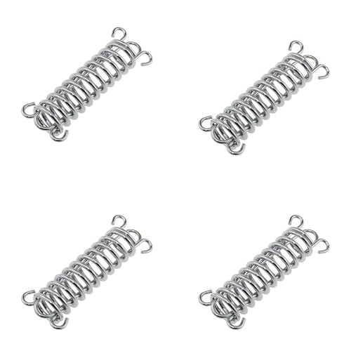 DGZZI 4PCS Steel Tent Fixing Buckle Silver Outdoor Camping High Strength Spring Hook Buckle Length 12x3.5CM for Tent Camping and Hiking and Backpacking Outdoor Activity