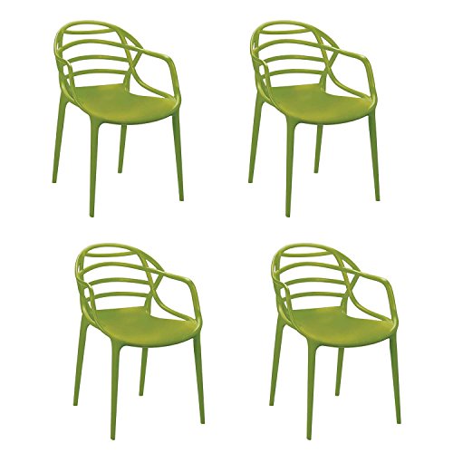 Image of CELLO Atria Chair - Green | Strong and Durable | Easy to Clean | Chair for Living Room, Bed Room, Kitchen, Office Room, Outdoor | 3 Years Warranty