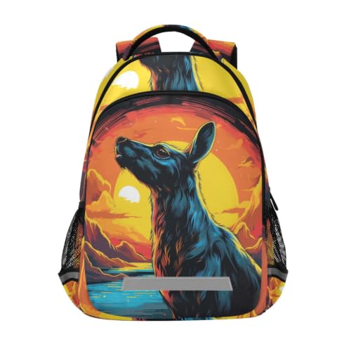 Cartable kangourou aquarelle pour enfant et eleve ideal voyage