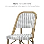 PURPLE LEAF Barhocker 2er-Set Rattan-Optik Grau-Weiß