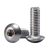 1/4-20 x 1/2' Button Head Socket Cap Bolts Screws, 18-8 Stainless Steel, Bright Finish, Full Thread,...