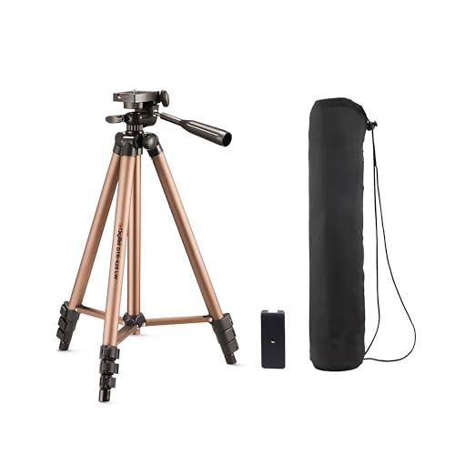 Digitek (DTR 420LW) Tripod for Camera & Smartphone with Holder – 4.26ft Max Height, 3Kg Load, 4-Section Legs, 3-Way Head, Quick Release Plate - Ideal 