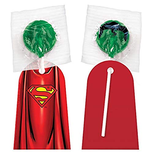 Batman & Superman Lollipop Capes | 3 1/2" X 2 1/4" | 16 Pcs #TOP26