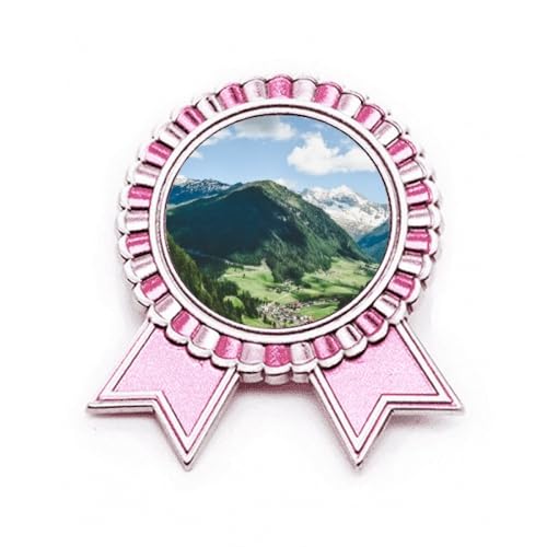 Broche montagne ciel bleu en métal cadeau idéal pour passionné de nature