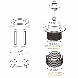 Black Bathtub Tub Drain Conversion Kit Assembly, Wellup Lift and Turn Twist Tub Drain Trim Kit with Two-Hole Overflow Faceplate, Matte Black