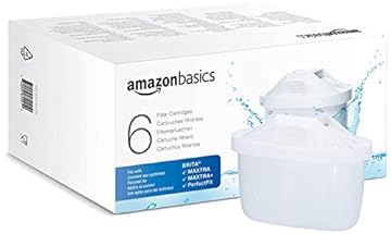 Amazon Basics Filtri per acqua, adatto e compatibile con tutte le caraffe BRITA, incluse le PerfectFit, 6 unità, confezione da 1