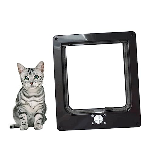 Puerta para gatos en acrílico negro ideal para habitaciones de interior 6