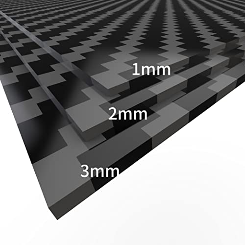 Quentai 200X300X1Mm 100% Carbon Fiber Sheet, Laminate Plate Panel 3K Twill Matte Carbon Fiber Plate #TOP1