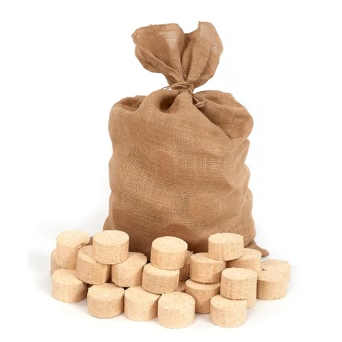 Floranica Briquetas de Madera Chimenea 100% Briquetas de Madera Prensada 12,5kg Ideal para Chimenea Estufa Briquetas para Chimenea Madera Estufa Alto Poder Calorífico Bajo Humo