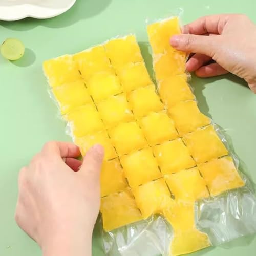 50er-Set Einweg-Eisbeutel + Blauer Trichter, PE-Material Selbstverschluss-Eiswürfel, 30×19cm, Eis am Stiel & Obstis Am Stiel Formen