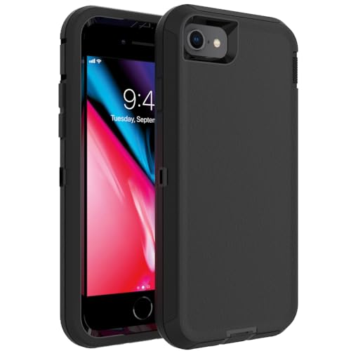 WOGROO Case for iPhone 8 Plus/7 Plus, iPhone 6S Plus/6 Plus Case， Heavy-Duty Tough Rugged Shockproof Drop Protective Cover Phone Cases, Black