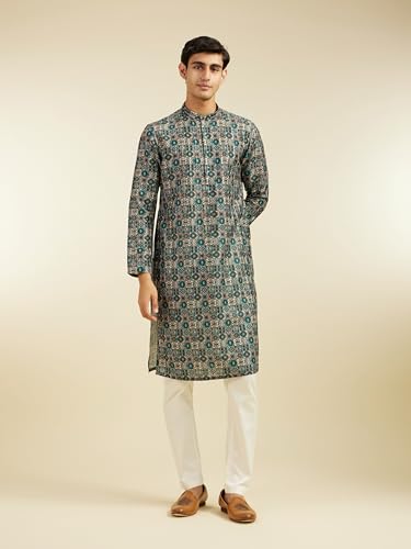 Image of DIWAS BY MANYAVAR Men's Art Silk Printed Kurta (1pc)