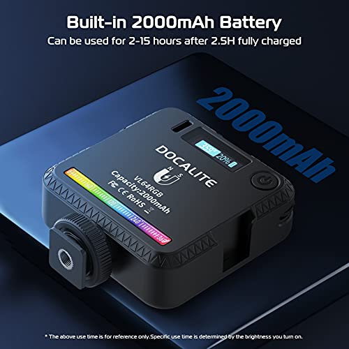 RGB LED Video Licht, VL64 Licht Fotografie 360 ° Full Color, W 3 Cold Shoe, 5000-9000K Dimmable Led Videoleuchte für… – Bild 7