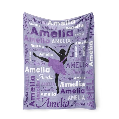 HJKLONE Personalized Dance Blanket with Name, Dance Gifts for Girls, Dance Teachers Dance Team Dance Lovers, Ballet Dance Appreciation Gifts Throw Blankets?30