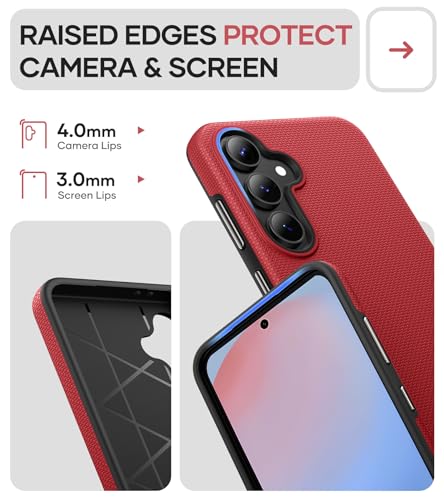 Image of SSLOTSCASE for Samsung Galaxy S24 FE Case [Raised Edges Protect Camera] Lightweight Sturdy Dual Layer Anti-Scratch Protective Case Cover for Galaxy S24 FE 5G 2024, Red | [Raised Edges Protect Camera] Lightweight Sturdy Dual Layer Anti-Scratch Protective Case Cover for Galaxy S24 FE 5G 2024