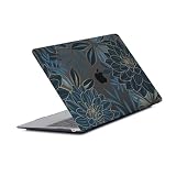 HLAAJJX Etui do MacBook 12 cali 2015 2016 2017 A1534 A1931 z wyświetlaczem Retina, odporne na rozdarcia tworzywo sztuczne twarda obudowa ochronna do Mac Book Retina 12", przezroczysty niebieski kwiat