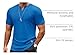 COOFANDY Muscle Tees for Men Summer Casual V Neck T Shirts Bodybuilding Fashion Hipster Shirt with Pocket Blue