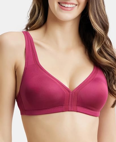 Image of Jockey 1820 Women Wirefree Non Padded Soft Touch Microfiber Elastane Stretch Full Coverage Everyday Bra with Stylised Mesh Panel