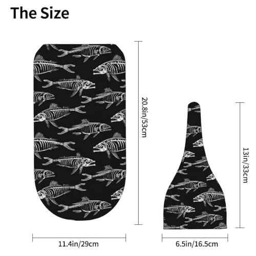 Image of Black White Bones Fish Lover Newborn Swaddle Blankets Hat Sets Soft Baby Receiving Blanket Swaddle Sack for Baby Shower Infant Boy Girl Gift
