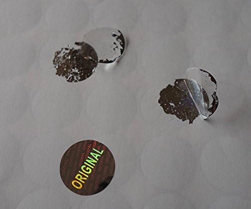1000 pcs 16mm/0.6" Diameter Silver Original Warranty Seal Laser Hologram Label Sticker one time use only