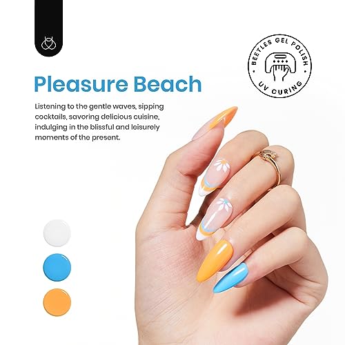 Image of Beetles Gel Polish Set, 6 Colors Yellow White Orange Blue Gel Polish Kit