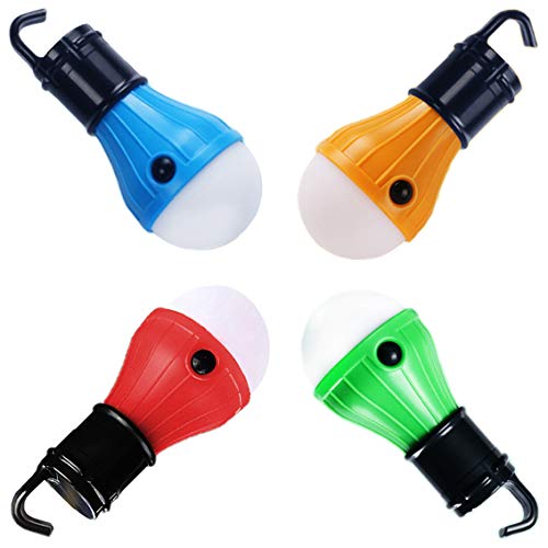 Viewpick LED Lantern Tent Camping Light 4 Pack Portable LED Tent Lamp Emergency Light Bulb Battery Operated 3 Mode Night Light for Backpacking Hiking Fishing Shed Playhouse Indoor Outdoor Activities