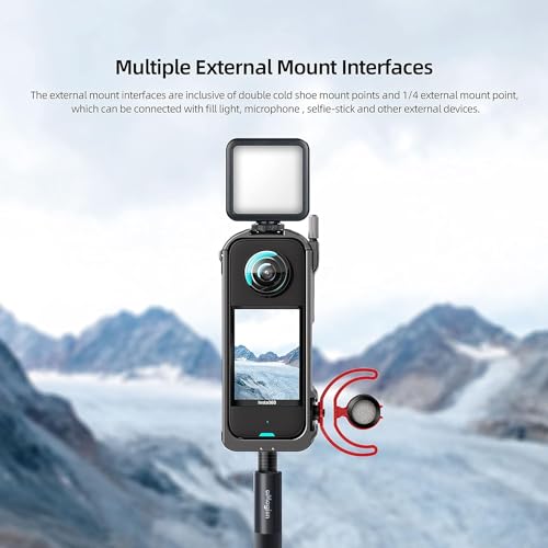 Image of Aluminium Protective Frame for Insta360 X3,Metal Durable Housing Cage with Cold Shoe Mount,Weight Only 45G (Insta360 X3 cage)