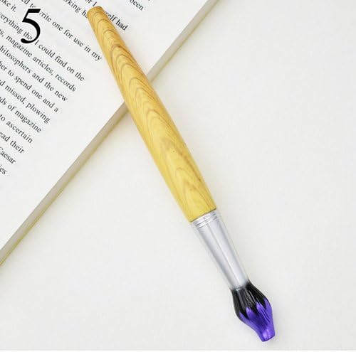 Cute Kawaii Wooden Ballpoint Pen Creative Painting Ballpens For Kids Writing Gift Korean Stationery (PURPLE)