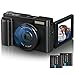 Produktbild Digitalkamera Fotokamera Autofokus 2.7K 48MP Videokamera mit 7.5cm 180° IPS Flip Bildschirm 16X Digitaler Zoom Fotoapparat Einfache Bedienung für Jugendliche Erwachsene Anfänger Schwarz