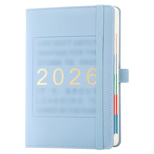 lomdung Schülerplaner, Semesterplaner für Uni, 2026-2027 A5 Hardcover Studienplaner, Kalender 2026 2027 Wochenplaner, 21 X 14.5 CM, Klimafreundlich, Tageskalender 2 Tag 1 Seite, für Lehrer, Schüle
