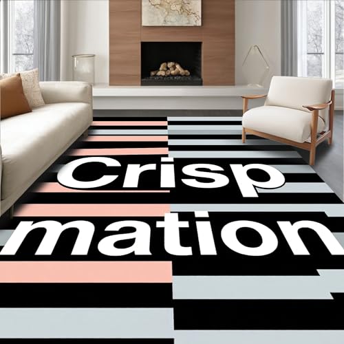 Low Pile Flatwoven Area Rug 2x3, Modern Minimalist Affirmation with