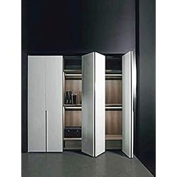 indaux Kit de ferretería deslizante para puertas móviles, armarios, armario plegable con nueva opción Soft 25 kg (2 puertas)