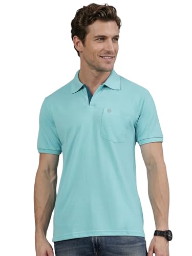 Image of Lux Cozi Men's Half Sleeve Soild Casual Regular Fit T-Shirt with Chest Pocket | Polo Tshirt for Men