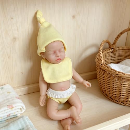 Muñeca de silicona bebé suave 6 pulgadas hecha a mano miniatura 3