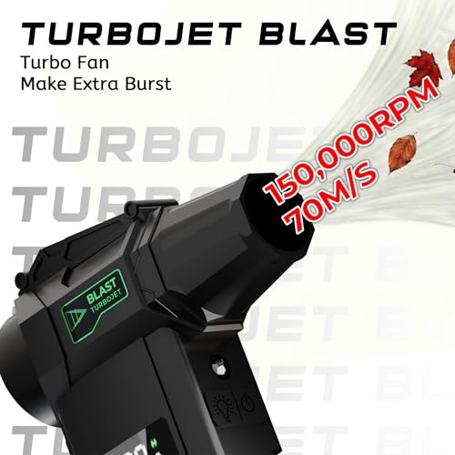 Image of Carlizem 2026 TurboJet Blast 150000 RPM India's Most Powerful Air Duster 8000 Mah Cordless Air Blower for Dust Cleaning, Car, PC, Home | Brushless Motor Type-C Rechargeable Mini Portable